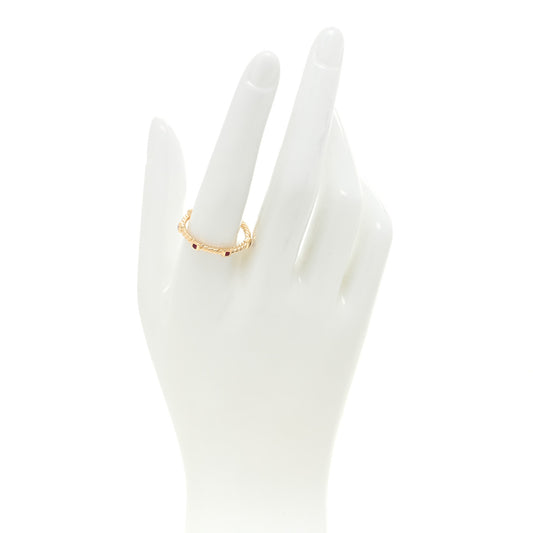 18K Yellow Gold Ruby Cable Collectibles Stack Ring 60 9