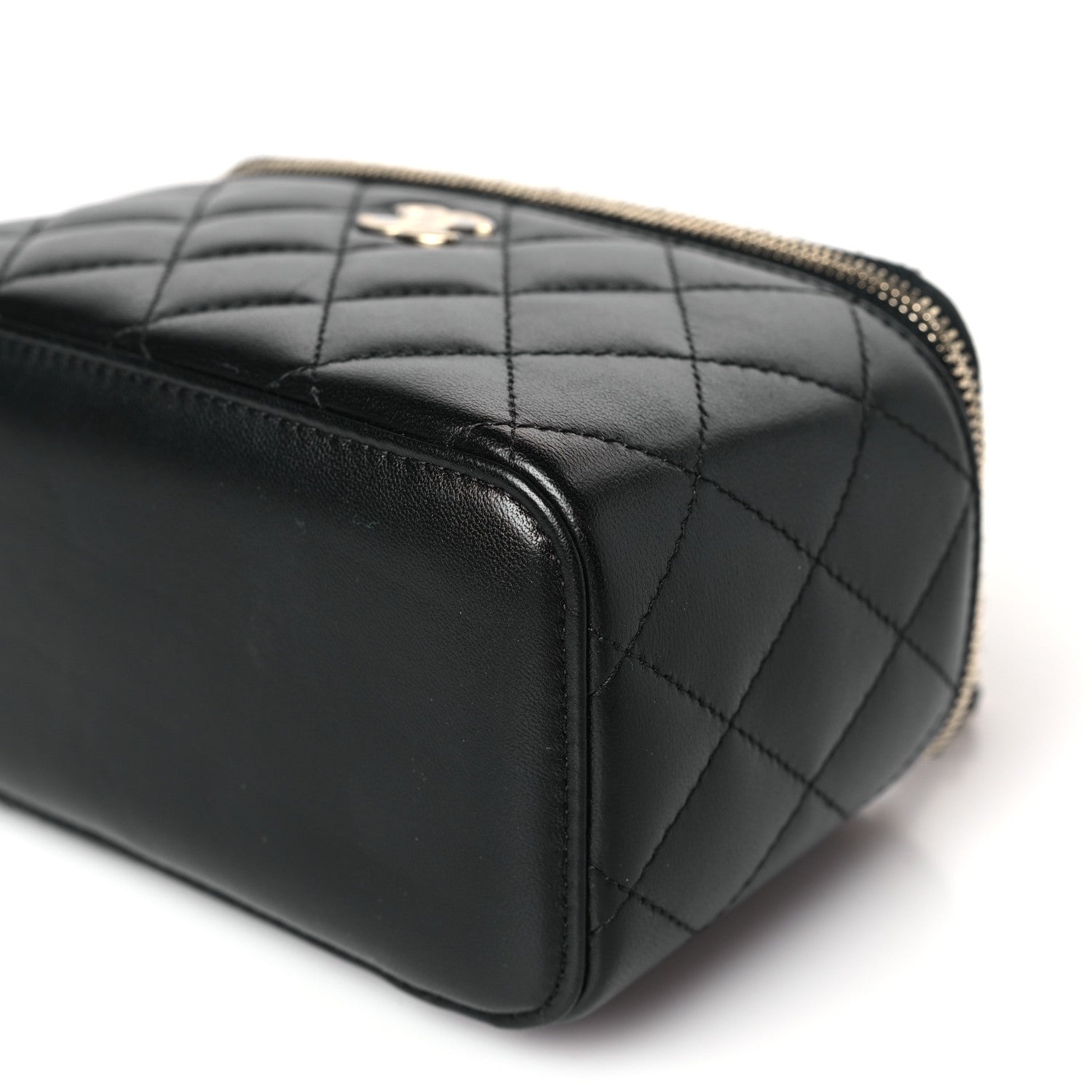 Chanel Lambskin Quilted Small Top Handle Vanity Case With Chain Black 9 of 9