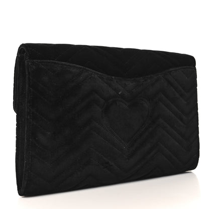 Gucci Velvet Matelasse GG Marmont Clutch Black 3 of 10