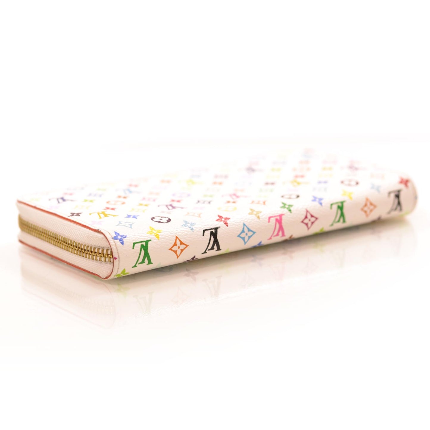 Monogram Multicolor Zippy Wallet White