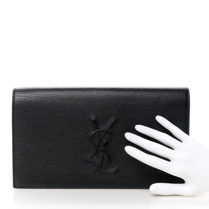 Saint Laurent Goatskin Monogram Large Belle De Jour Clutch Black 2 of 8