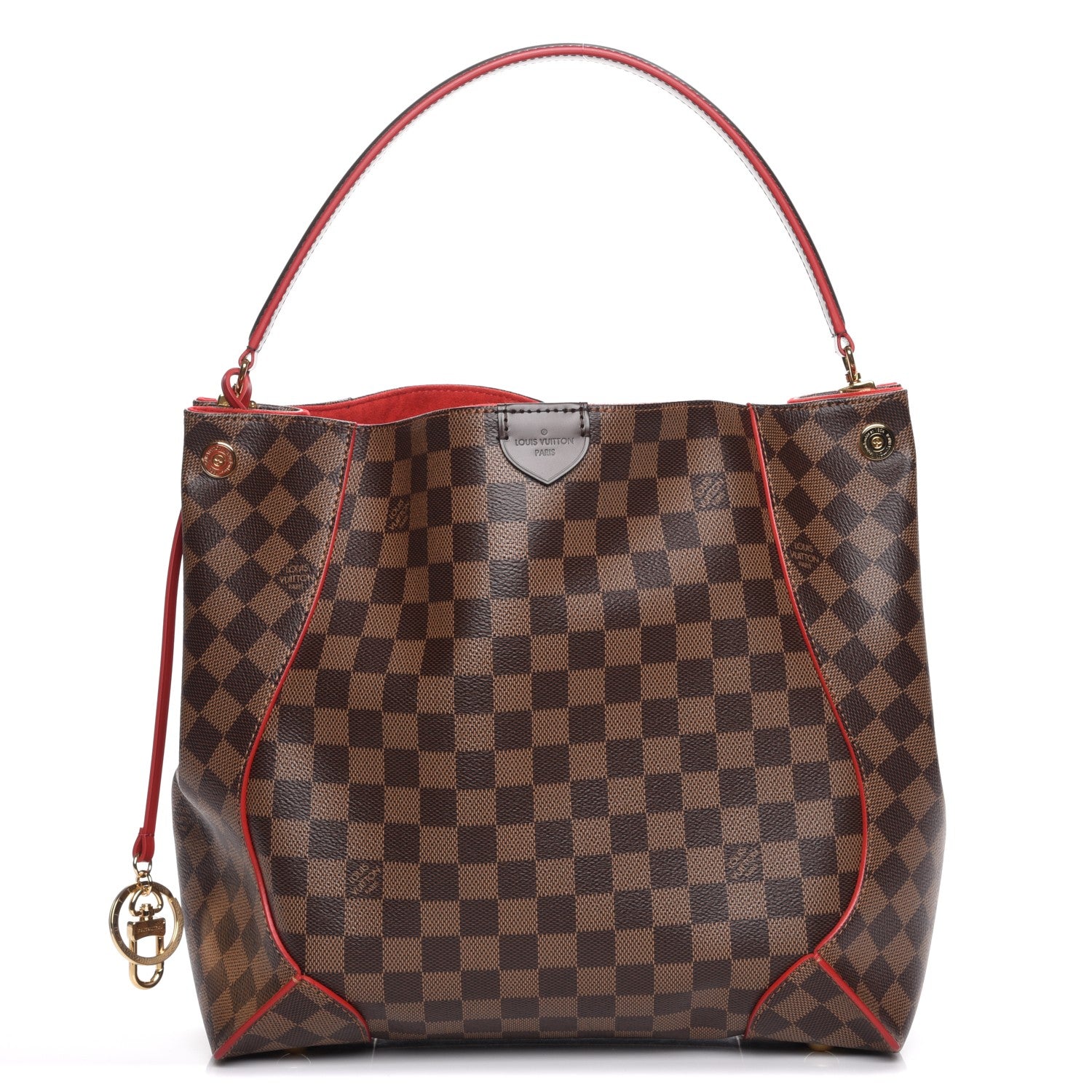 Louis Vuitton Damier Ebene Caissa Hobo Cherry 1 of 8