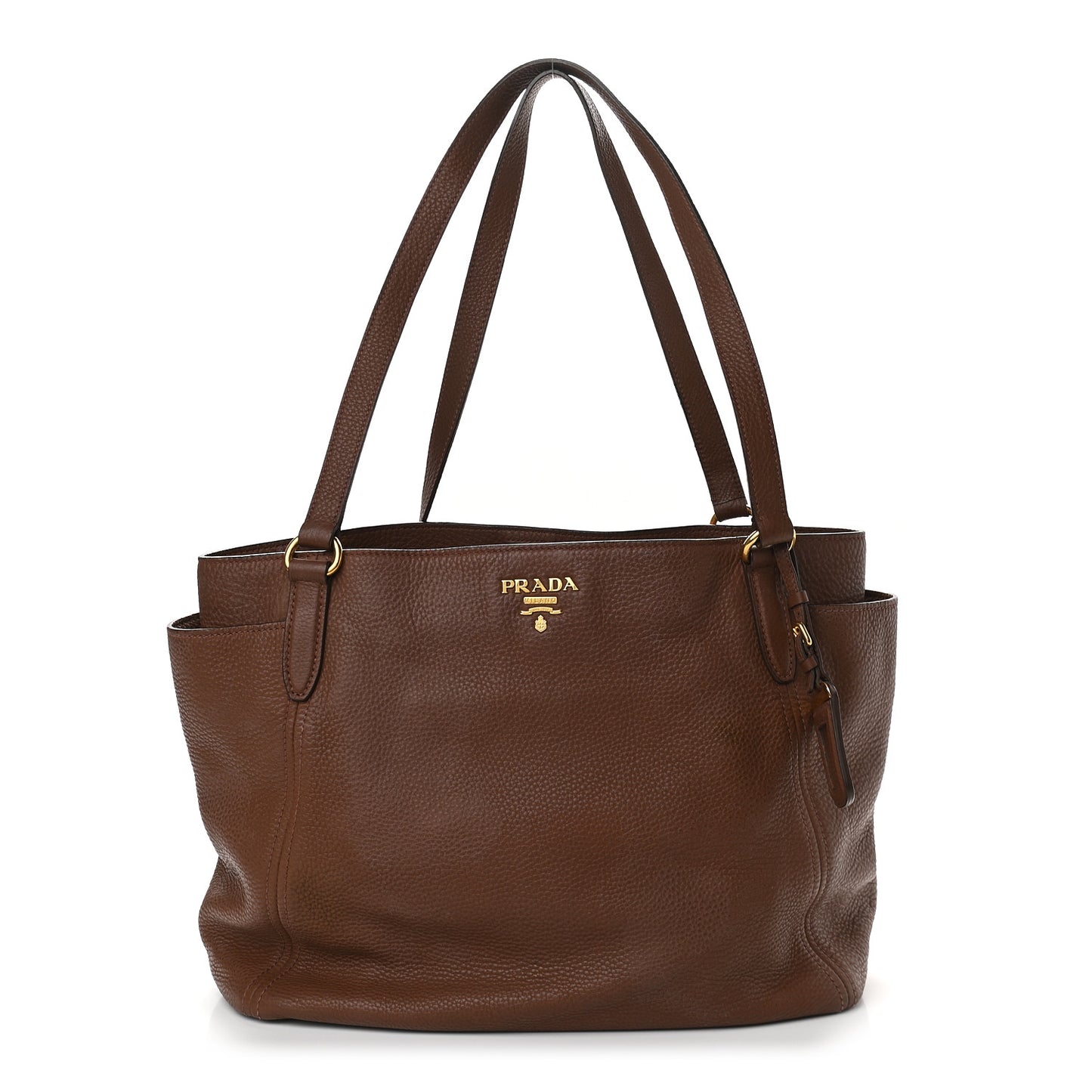 Vitello Daino Double Pocket Shoulder Bag Bruciato