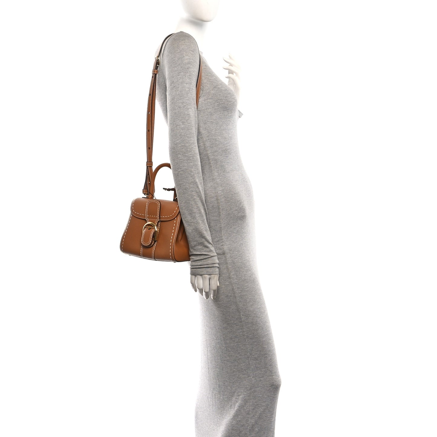 Grained Rodeo Calfskin Surpique Mini Brillant Satchel Vegetal Ivory