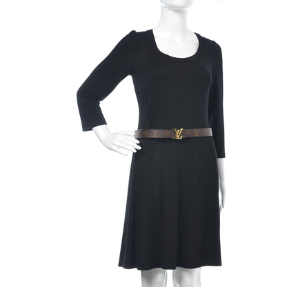 Louis Vuitton Calfskin Monogram 30mm LV Initiales Reversible Belt 85 34 Black 2 of 6