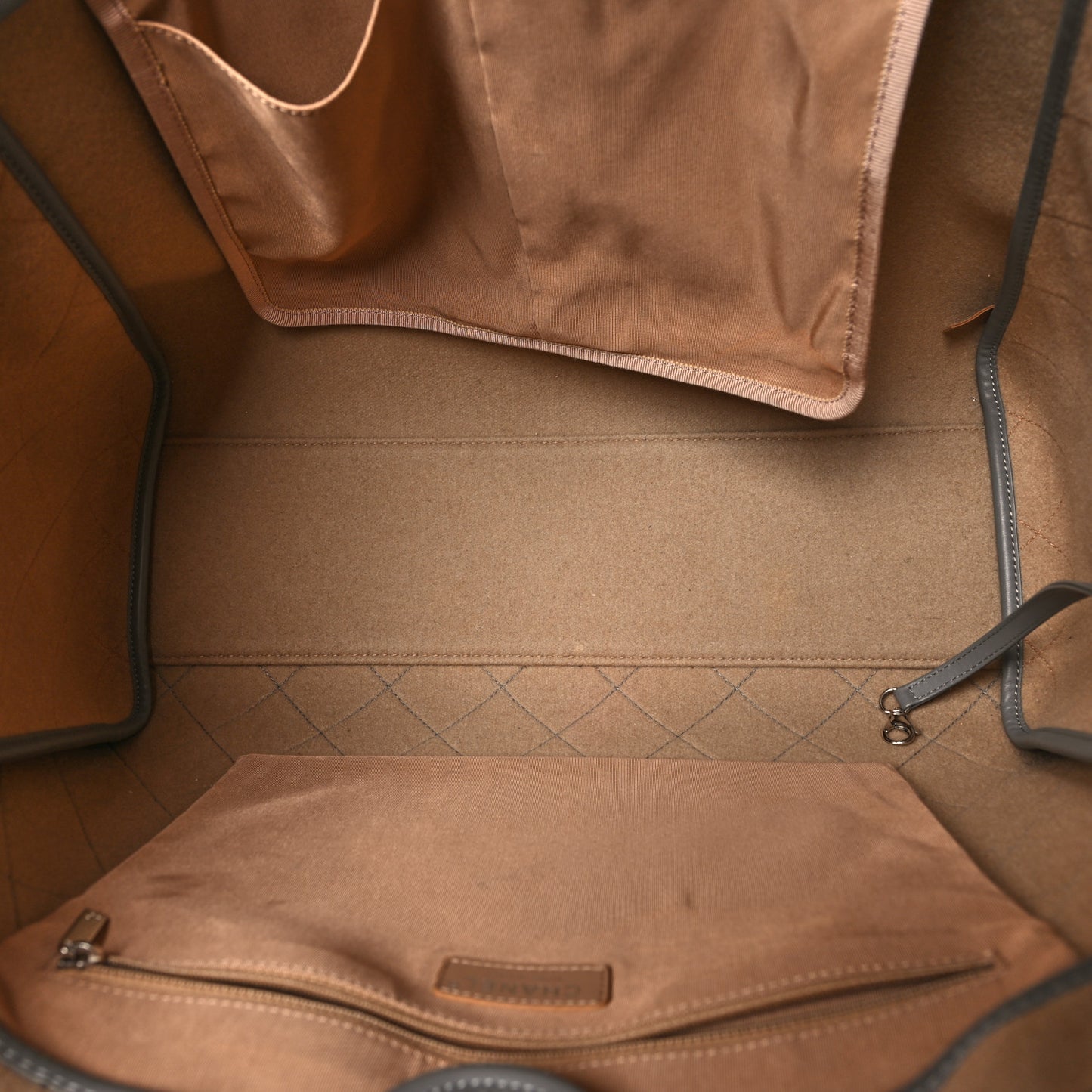Wool Felt Large Deauville Tote Grey Beige