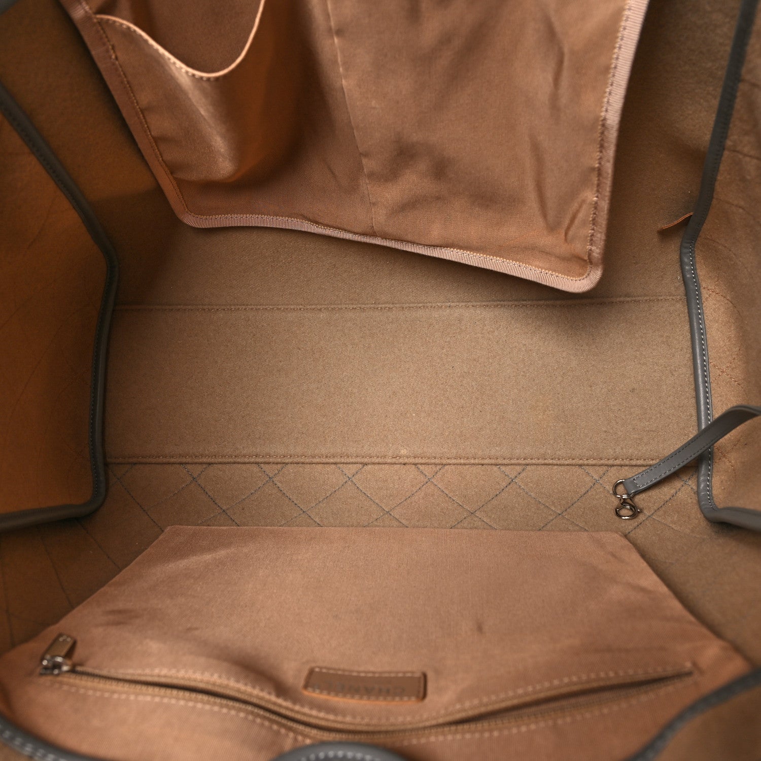 Chanel Wool Felt Large Deauville Tote Grey Beige 5 of 10