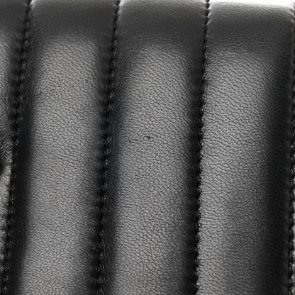 Saint Laurent Lambskin Matelasse Monogram Vicky Chain Wallet Black 14 of 15
