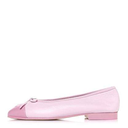 Chanel Lambskin CC Cap Toe Ballerina Flats 37 Pink Light Pink 1 of 8
