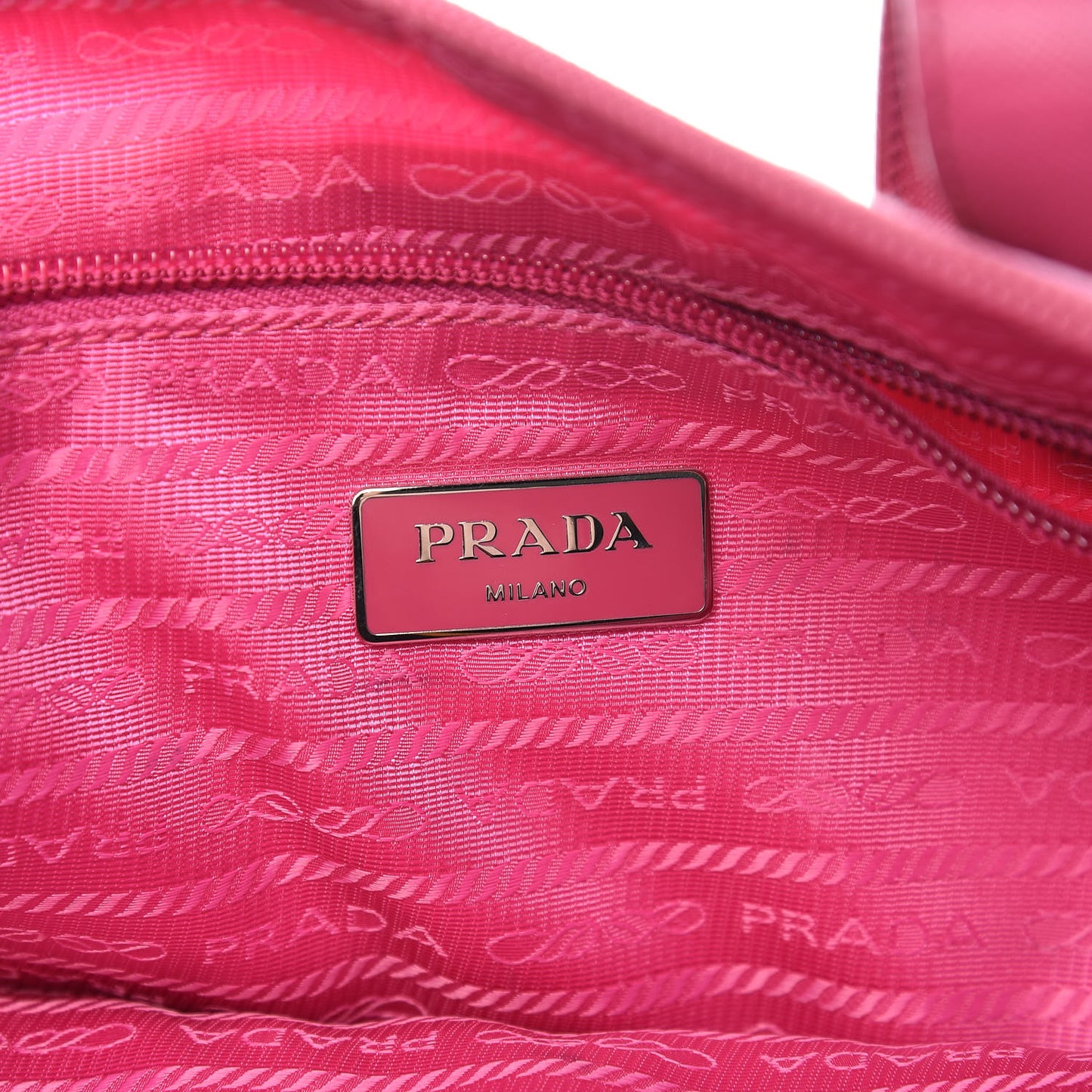 Tessuto Stampato Nylon Saffiano Surf Print Tote Rosa