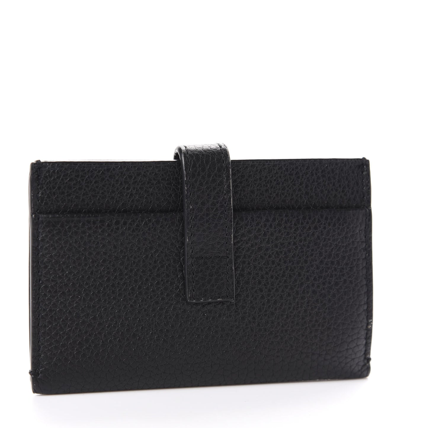 Grained Calfskin Sac De Jour Souple Card Case Black