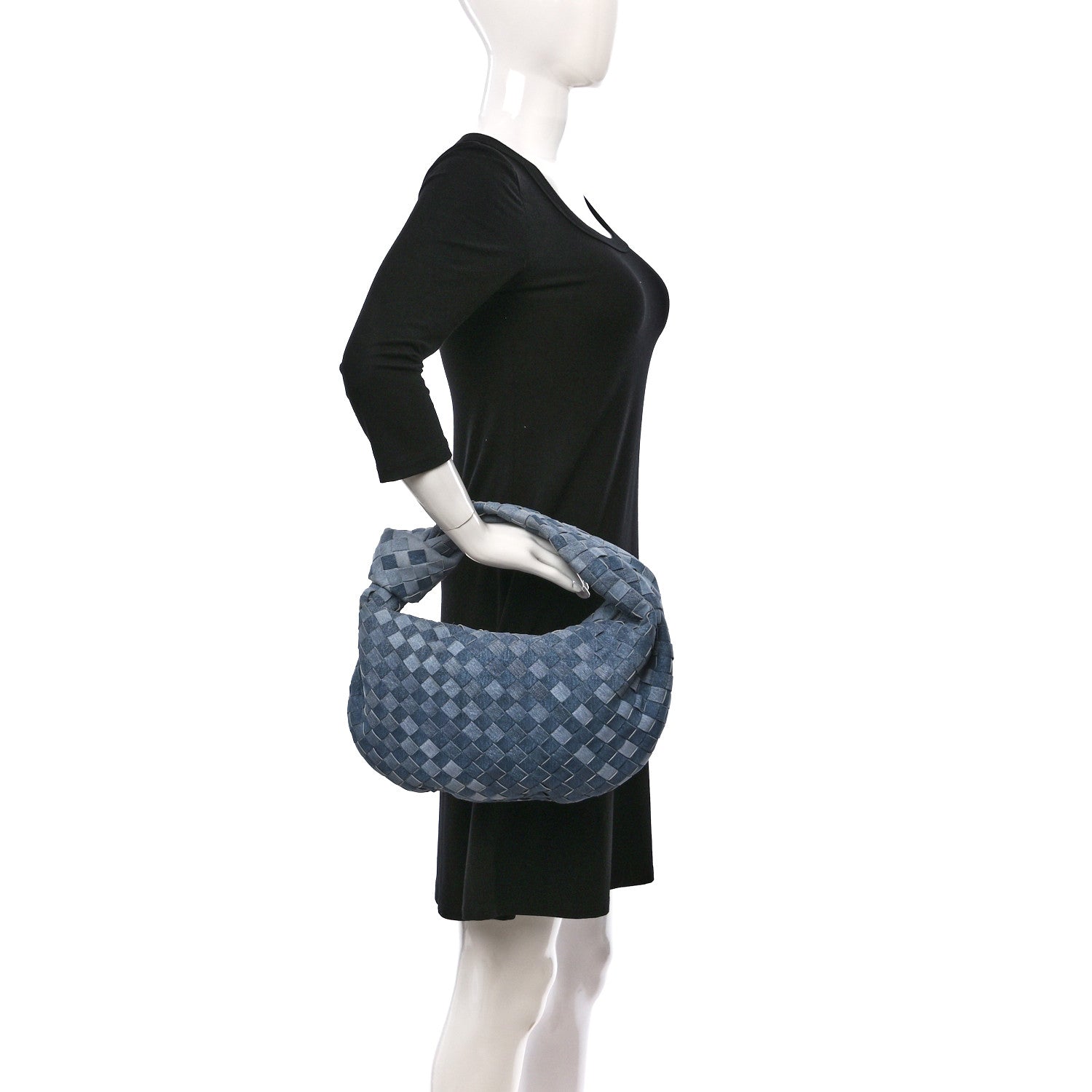 Bottega Veneta Nappa Denim Effect Intrecciato Teen Jodie Hobo Denim 2 of 8