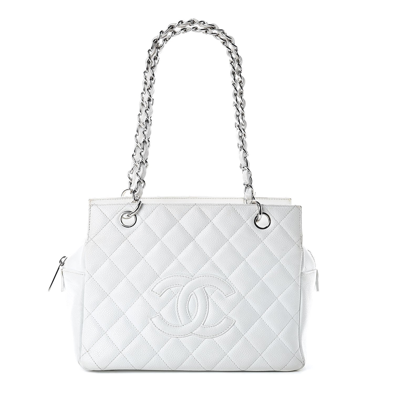 Chanel Caviar Quilted Petit Timeless Tote PTT White 1 of 17