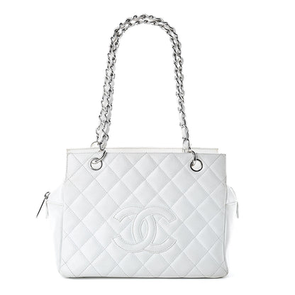 Chanel Caviar Quilted Petit Timeless Tote PTT White 1 of 17