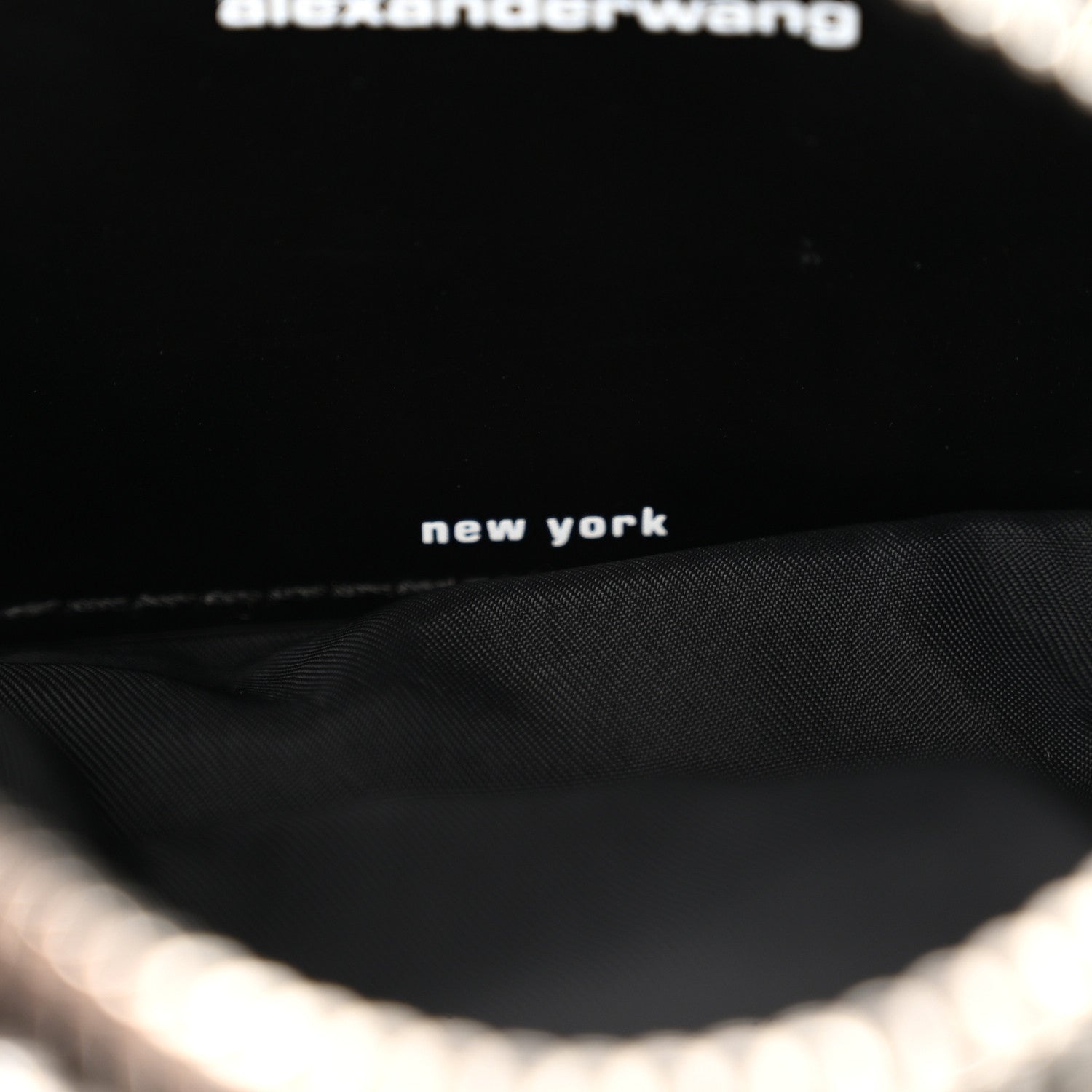 Alexander Wang Mesh Crystal Rhinestone Mini Heiress Pouch Black Silver 7 of 10