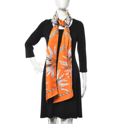 Hermes Silk Brazil Maxi Twilly Orange Gris Ebene 2 of 3