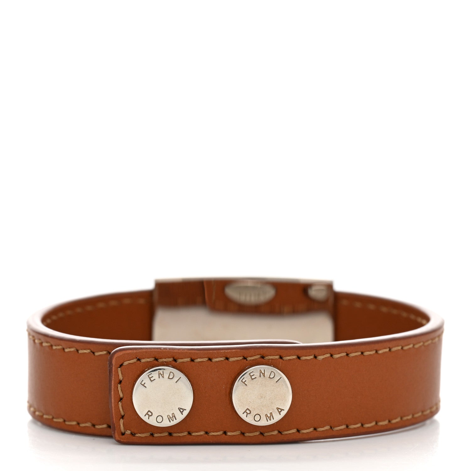Fendi Calfskin FF Bracelet S Brown 3 of 6