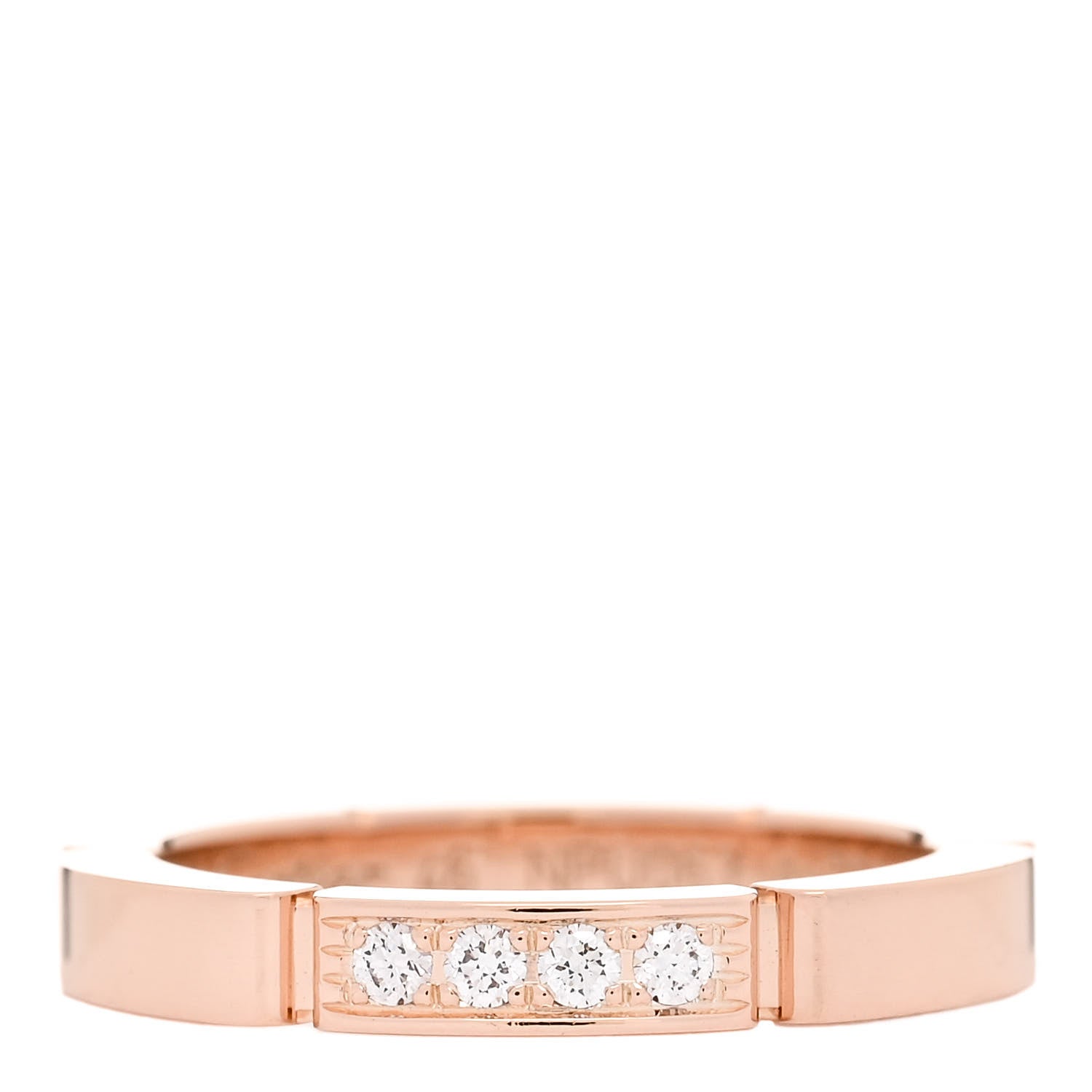 Cartier 18K Pink Gold Diamond Maillon Panthere Wedding Band Ring 46 3.75 1 of 5