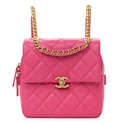 Chanel Shiny Caviar Quilted Chain Melody Backpack  Pink 1 of 12