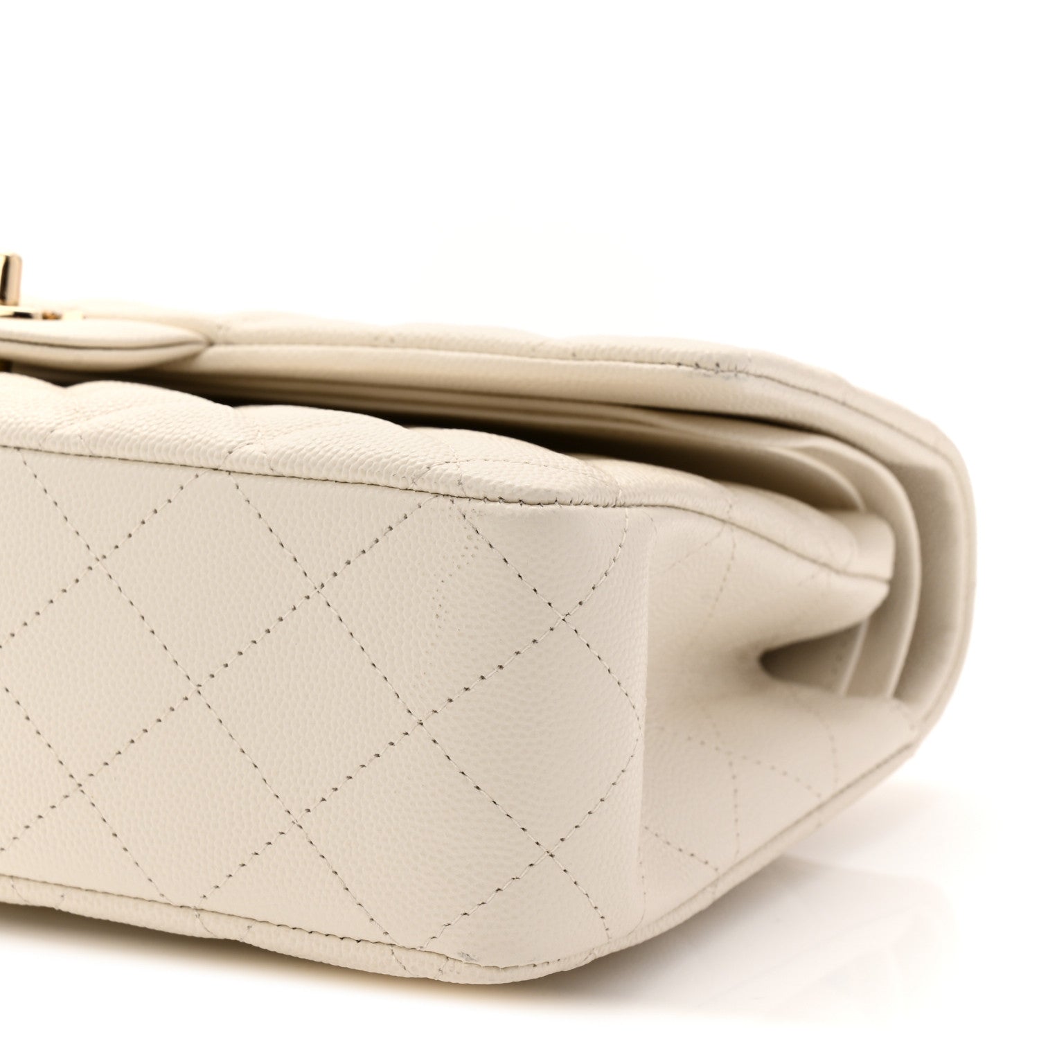 Chanel Caviar Quilted Medium Double Flap White 10 of 10