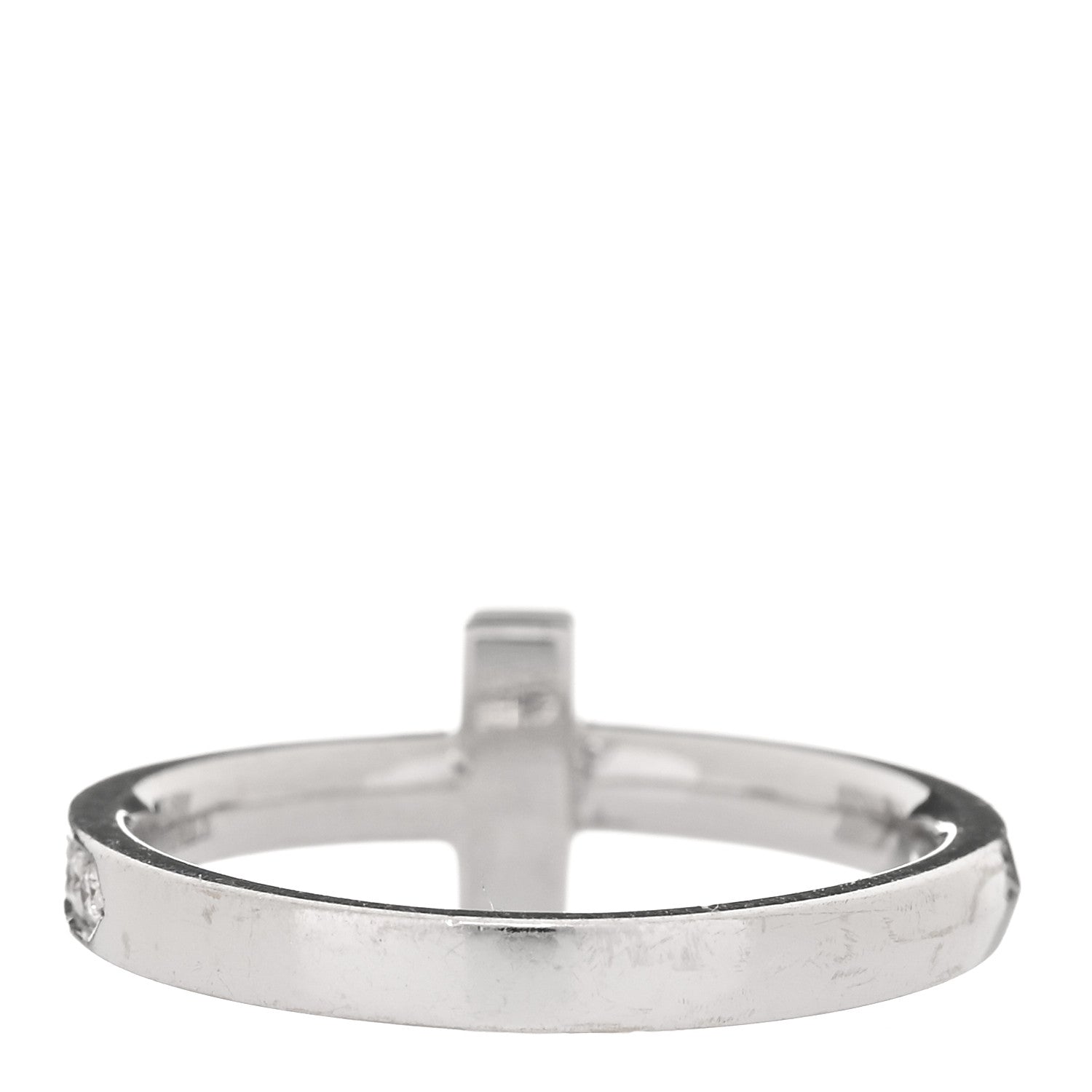 Tiffany 18K White Gold Diamond T T1 Ring 53 6.25 3 of 4
