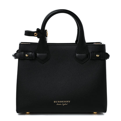Burberry Grainy Calfskin House Check Small Banner Tote Black 1 of 13