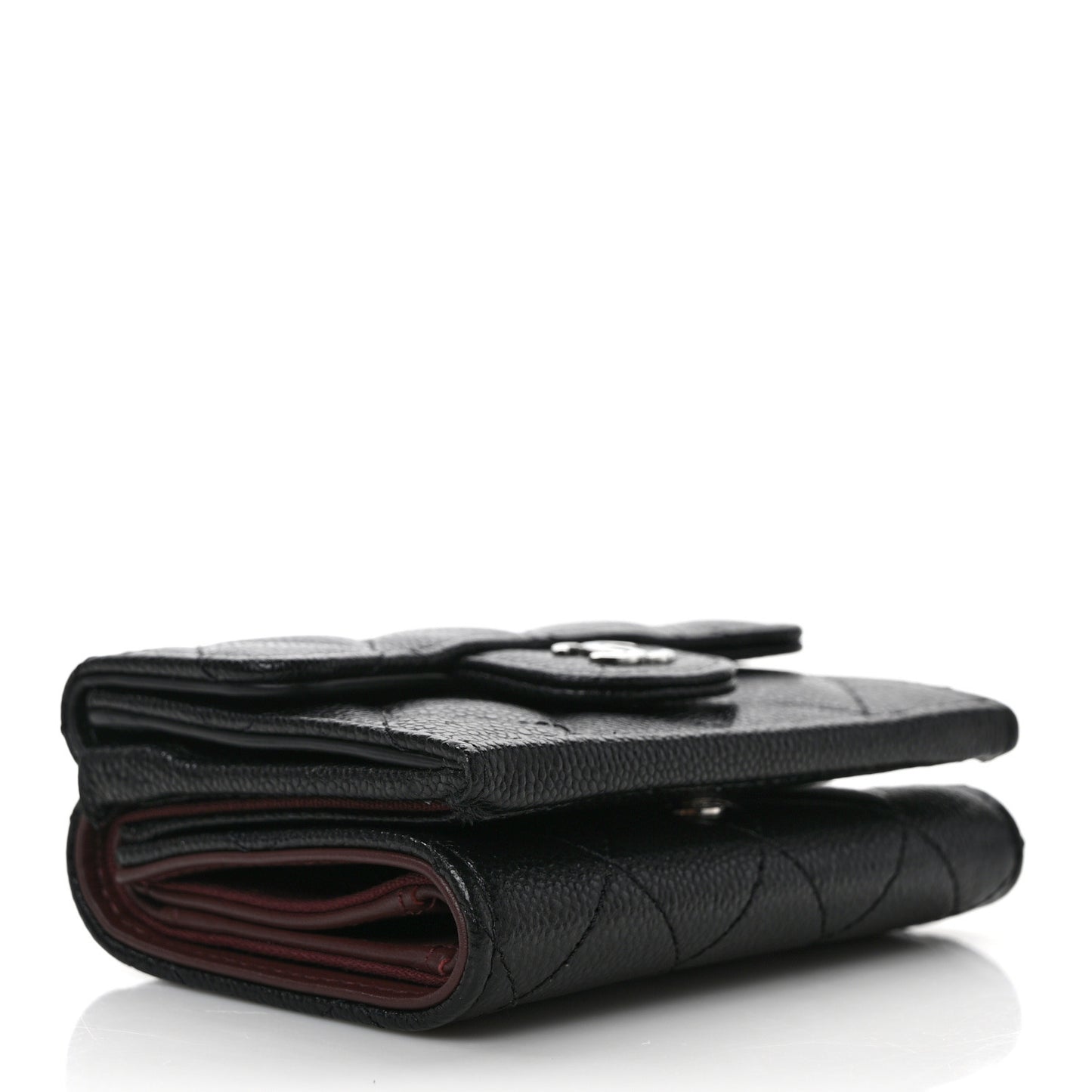 Caviar Quilted Double Flap Wallet Black