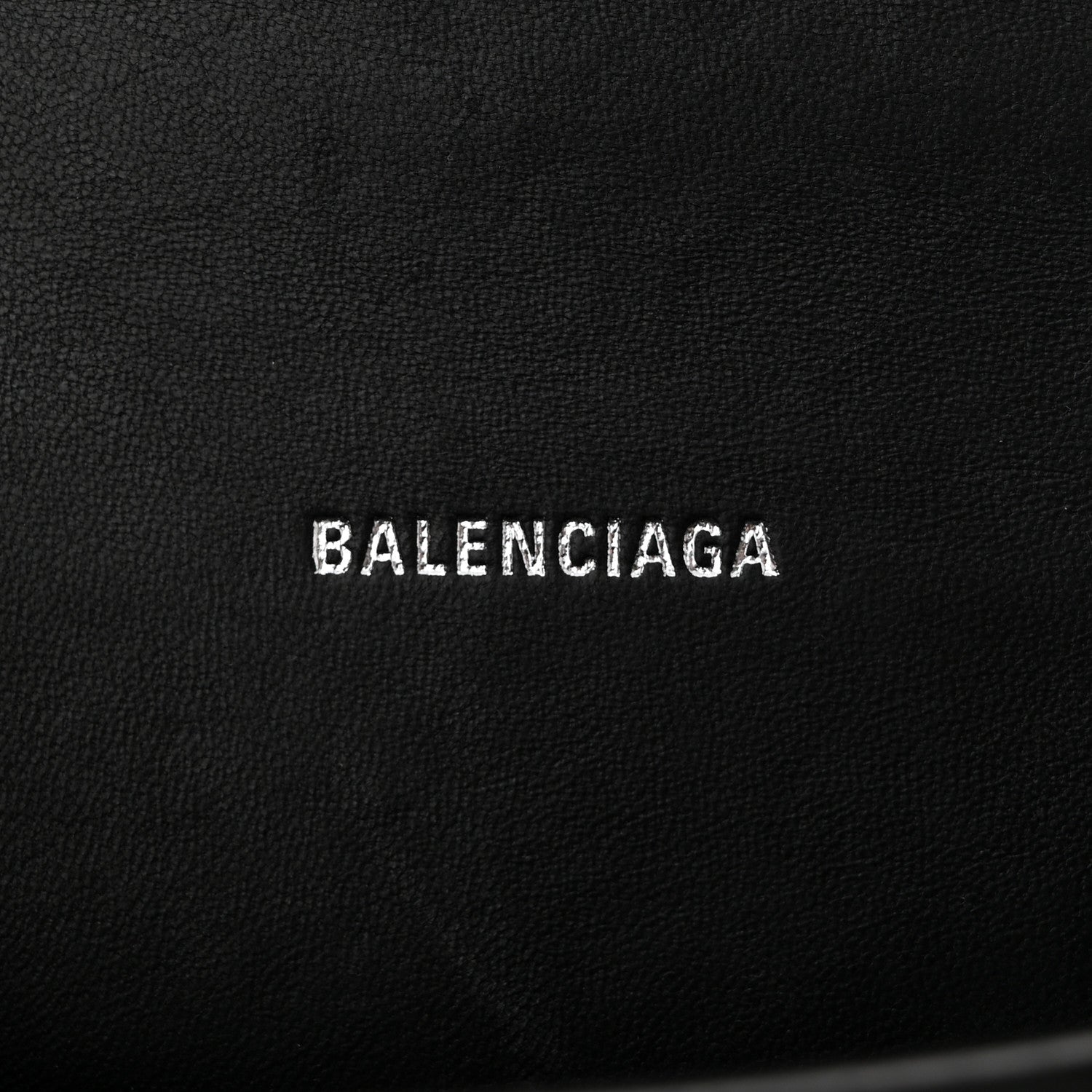 Balenciaga Shiny Calfskin Monochrome Crocodile Embossed Hourglass Top Handle Bag XS Black 6 of 10