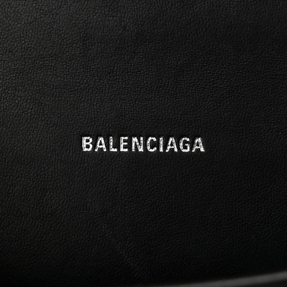 Balenciaga Shiny Calfskin Monochrome Crocodile Embossed Hourglass Top Handle Bag XS Black 6 of 10