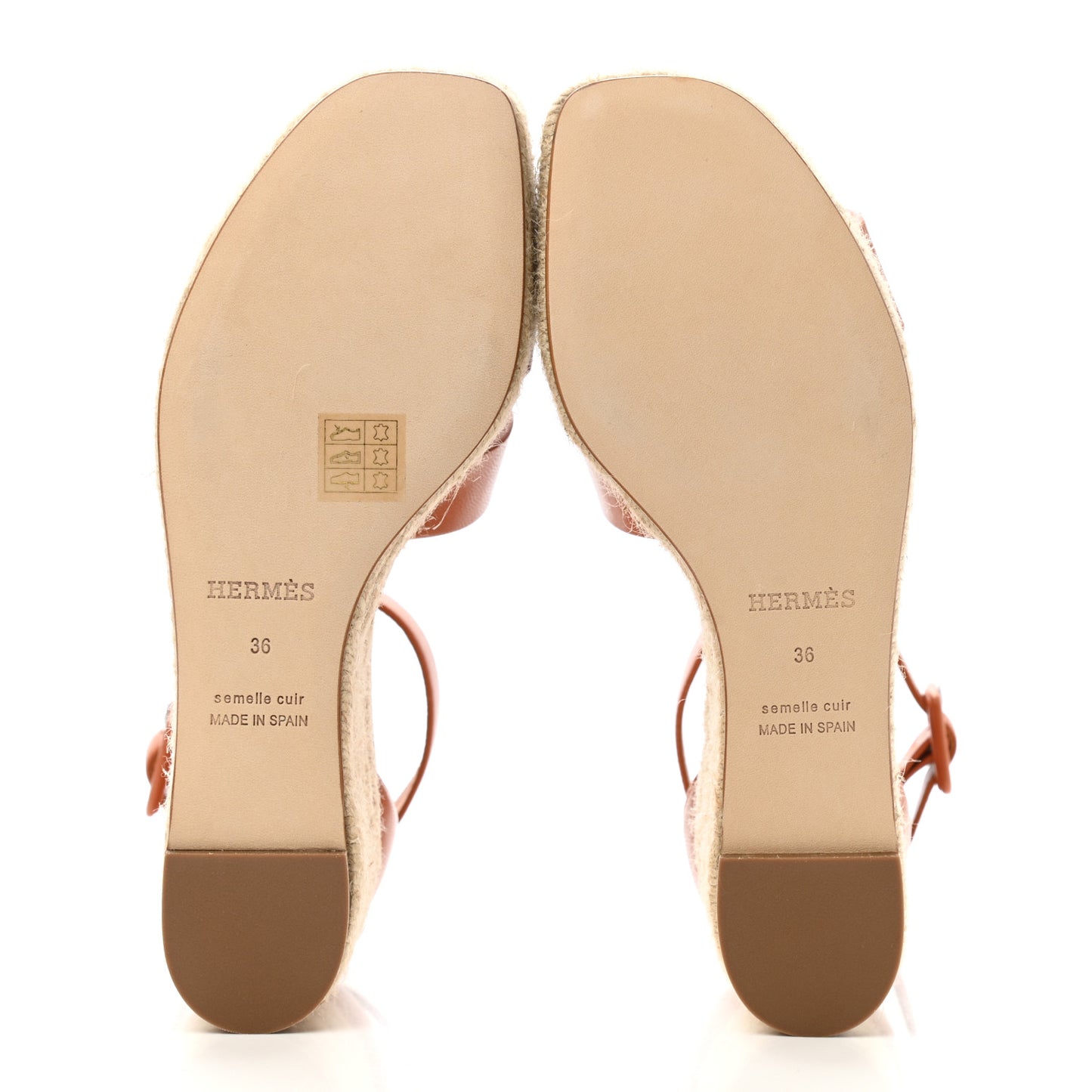 Goatskin Elda Espadrille Wedge Sandals 36 Marron Glaise