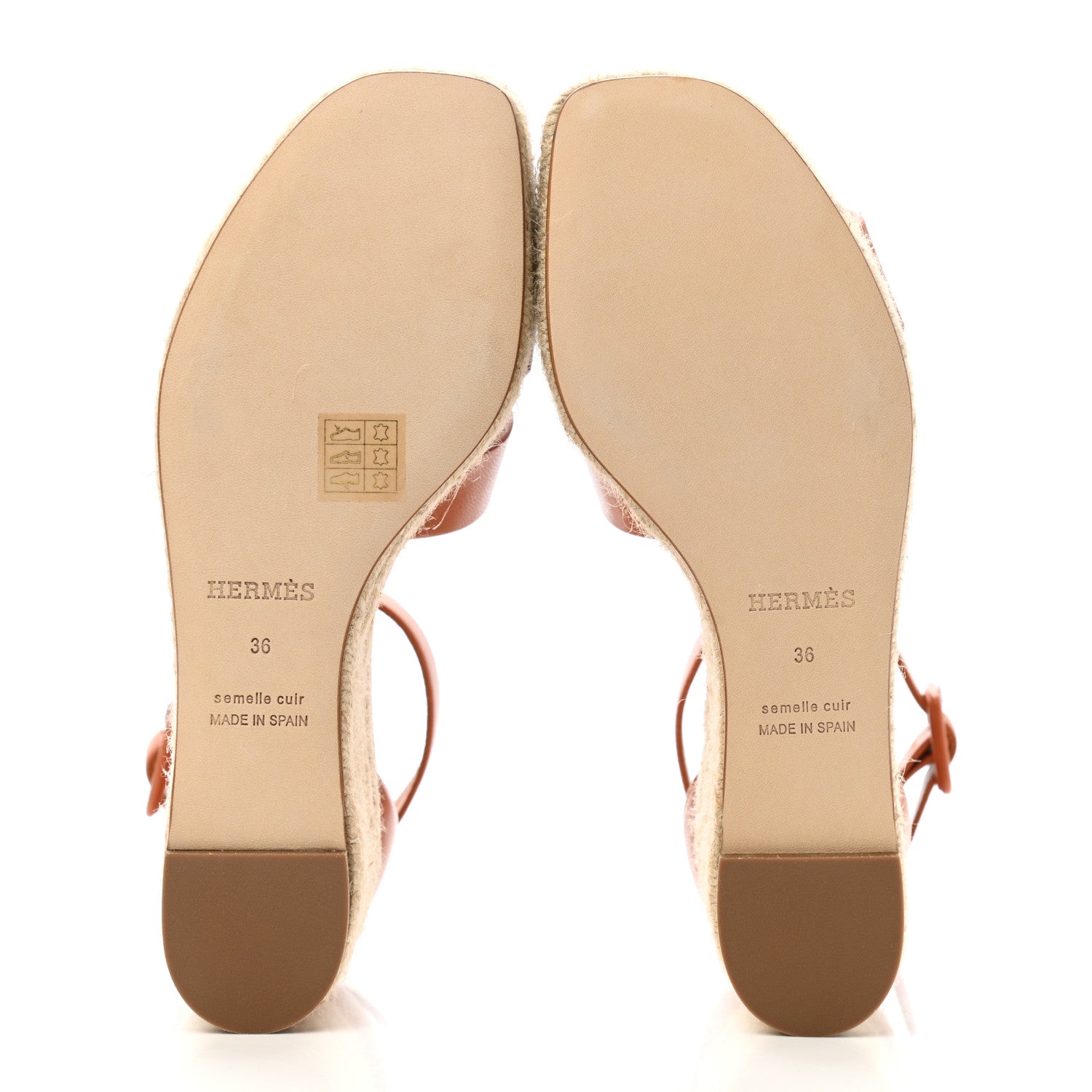 Hermes Goatskin Elda Espadrille Wedge Sandals 36 Marron Glaise 5 of 9