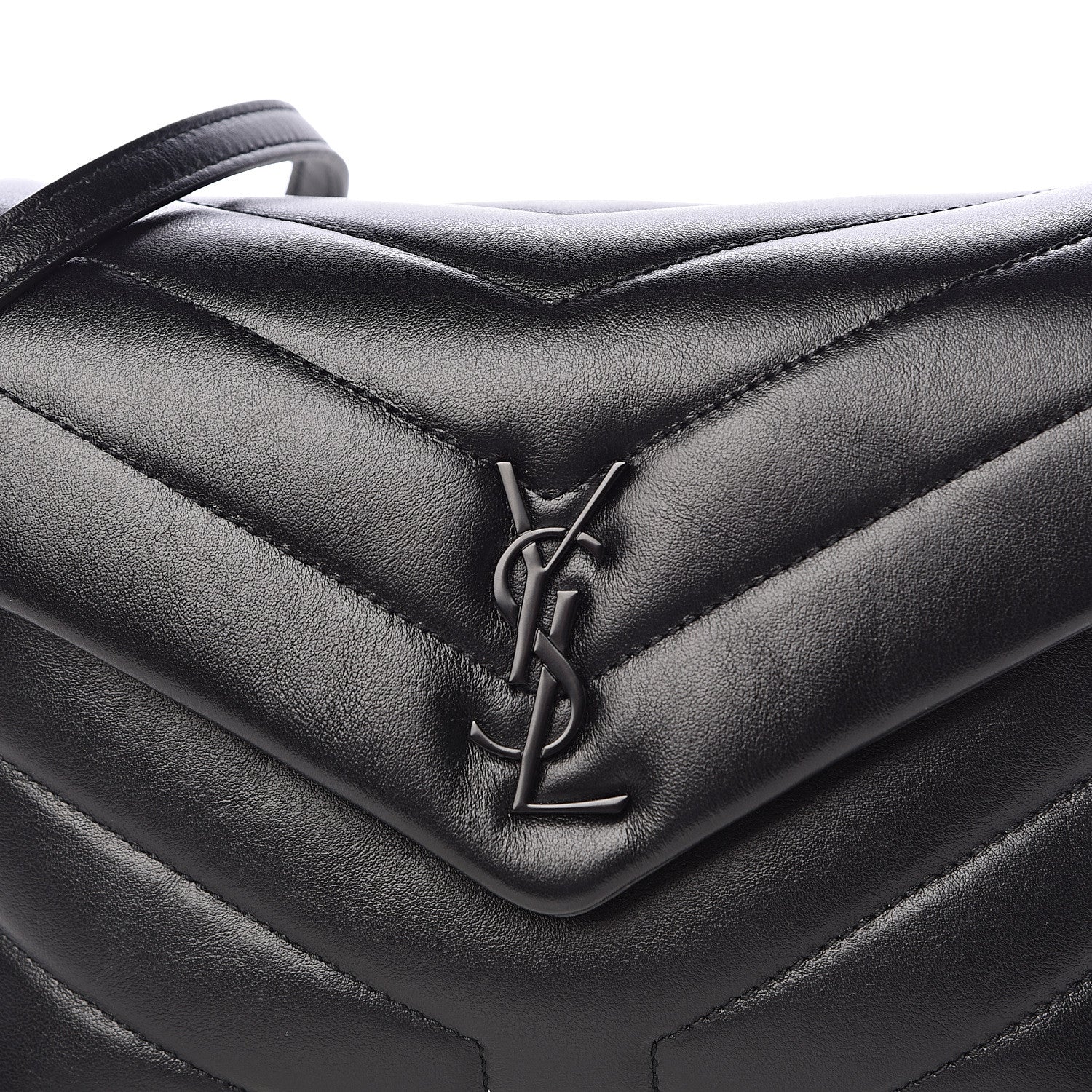 Saint Laurent Calfskin Y Quilted Monogram Toy Loulou Crossbody Bag Black 12 of 12