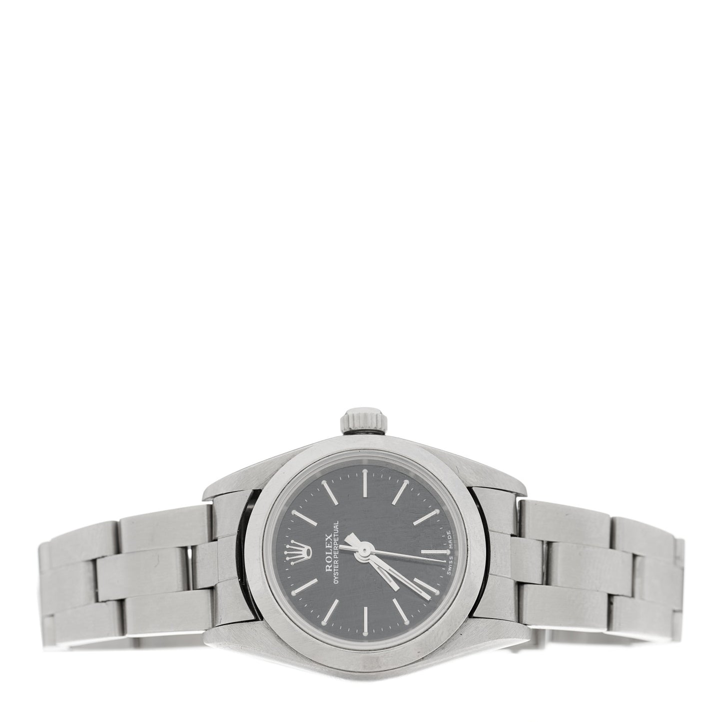 Stainless Steel 24mm Oyster Perpetual Watch Black 76080