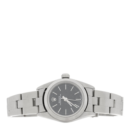 Rolex Stainless Steel 24mm Oyster Perpetual Watch Black 76080 2 of 4