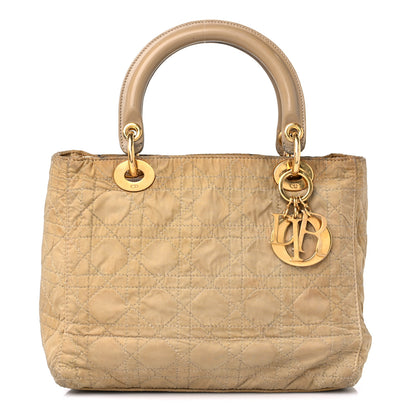 Christian Dior Nylon Cannage Medium Lady Dior Beige 1 of 18