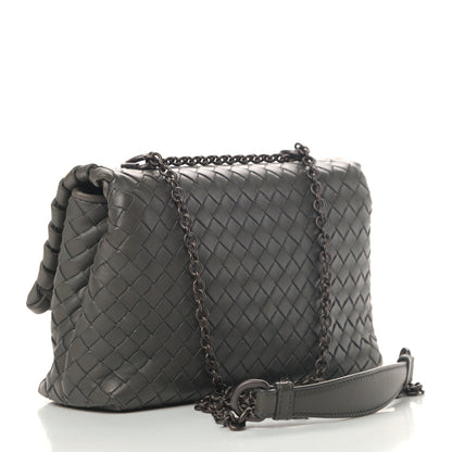 Bottega Veneta Nappa Intrecciato Baby Olimpia Shoulder Bag Steel 2 of 7