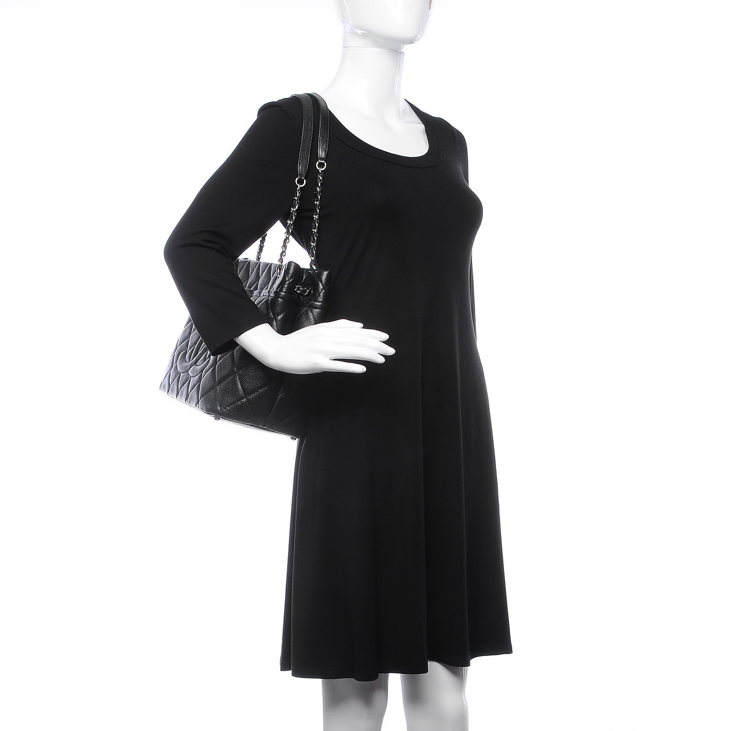 Chanel Caviar Quilted CC Timeless Soft Tote Black 2 of 7