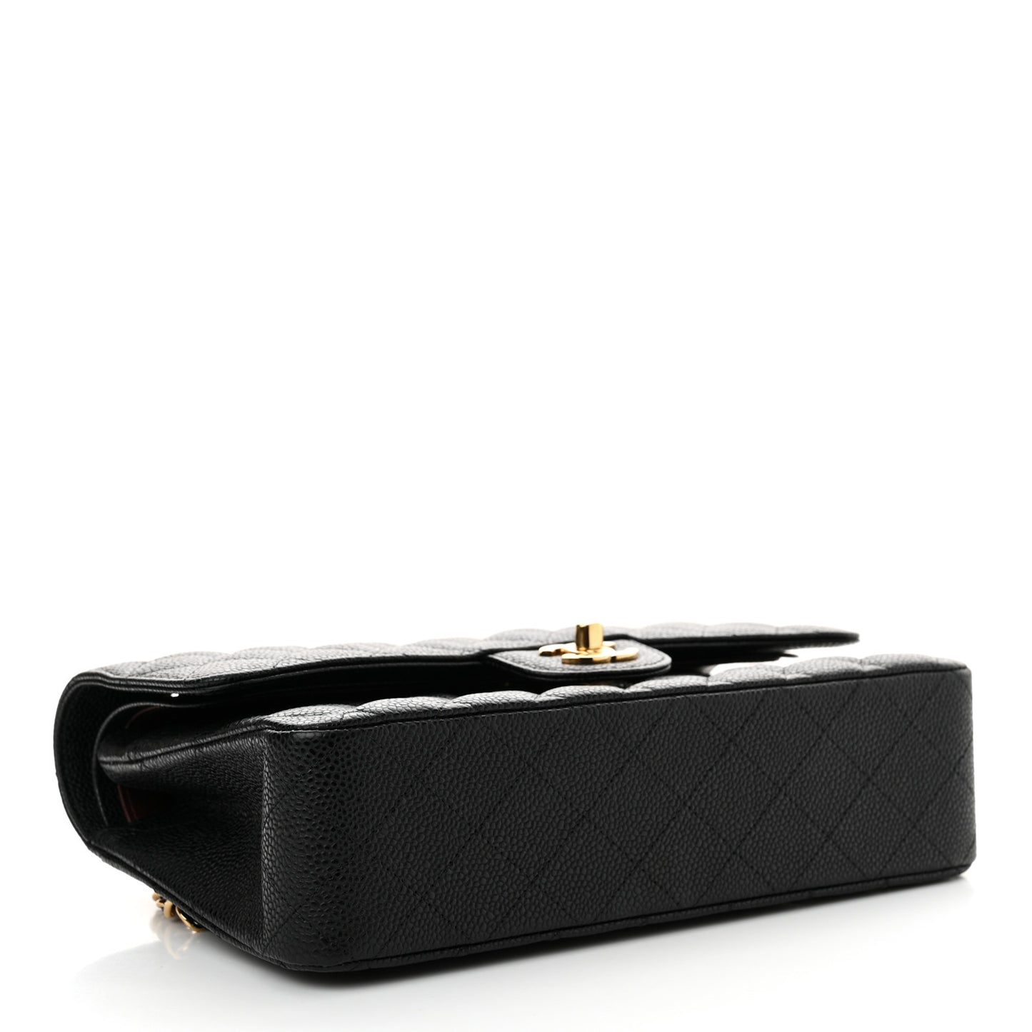 Caviar Quilted Medium Double Flap Black