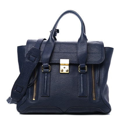 3.1 Phillip Lim Textured Calfskin Medium Pashli Satchel Ink 1 of 4