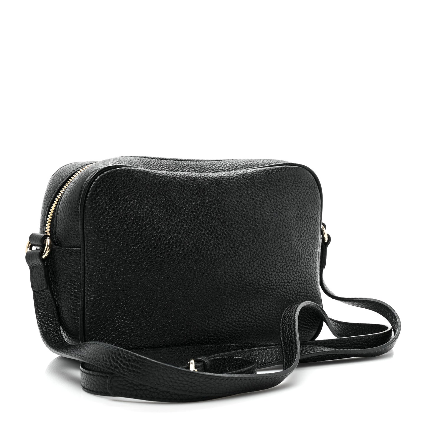Pebbled Calfskin Small Soho Disco Bag Black