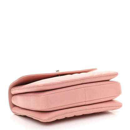 Chanel Lambskin Chevron Quilted Small Trendy CC Dual Handle Flap Bag Light Pink 4 of 10