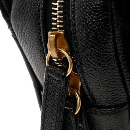 Chanel Shiny Caviar Quilted Chain Melody Backpack Black 12 of 14