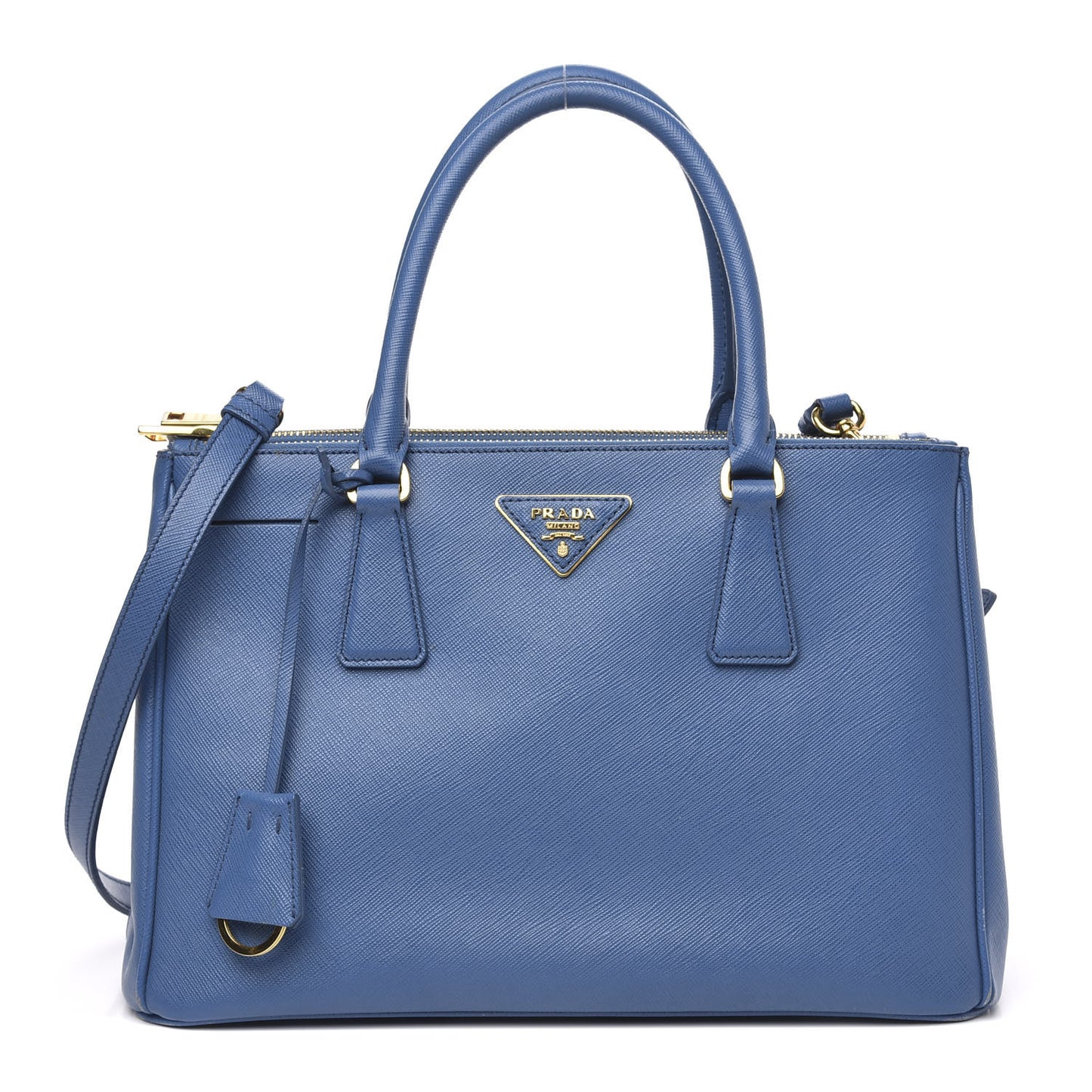 Saffiano Small Galleria Double Zip Tote Cobalto