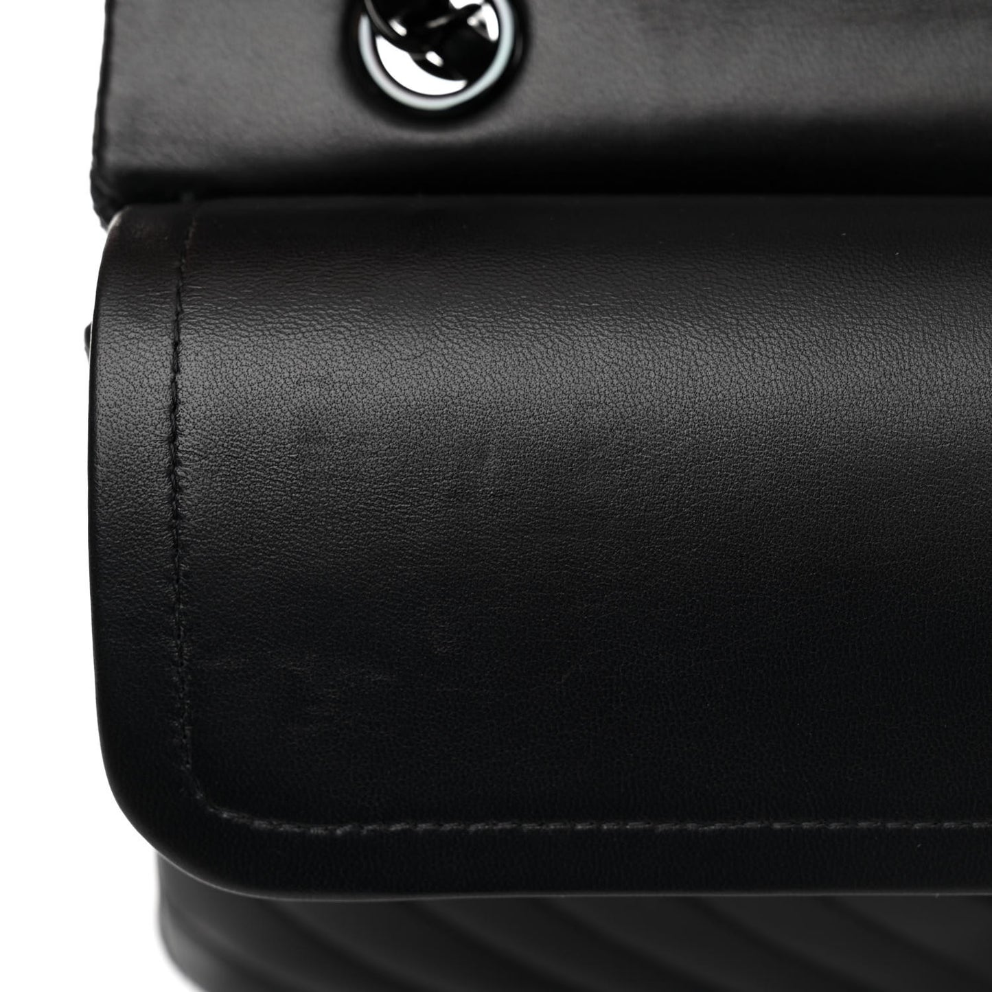 Lambskin Chevron Quilted Medium Double Flap So Black
