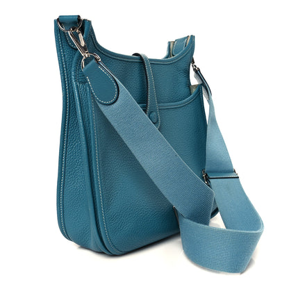 Hermes Taurillon Clemence Evelyne III PM Blue Jean 3 of 11