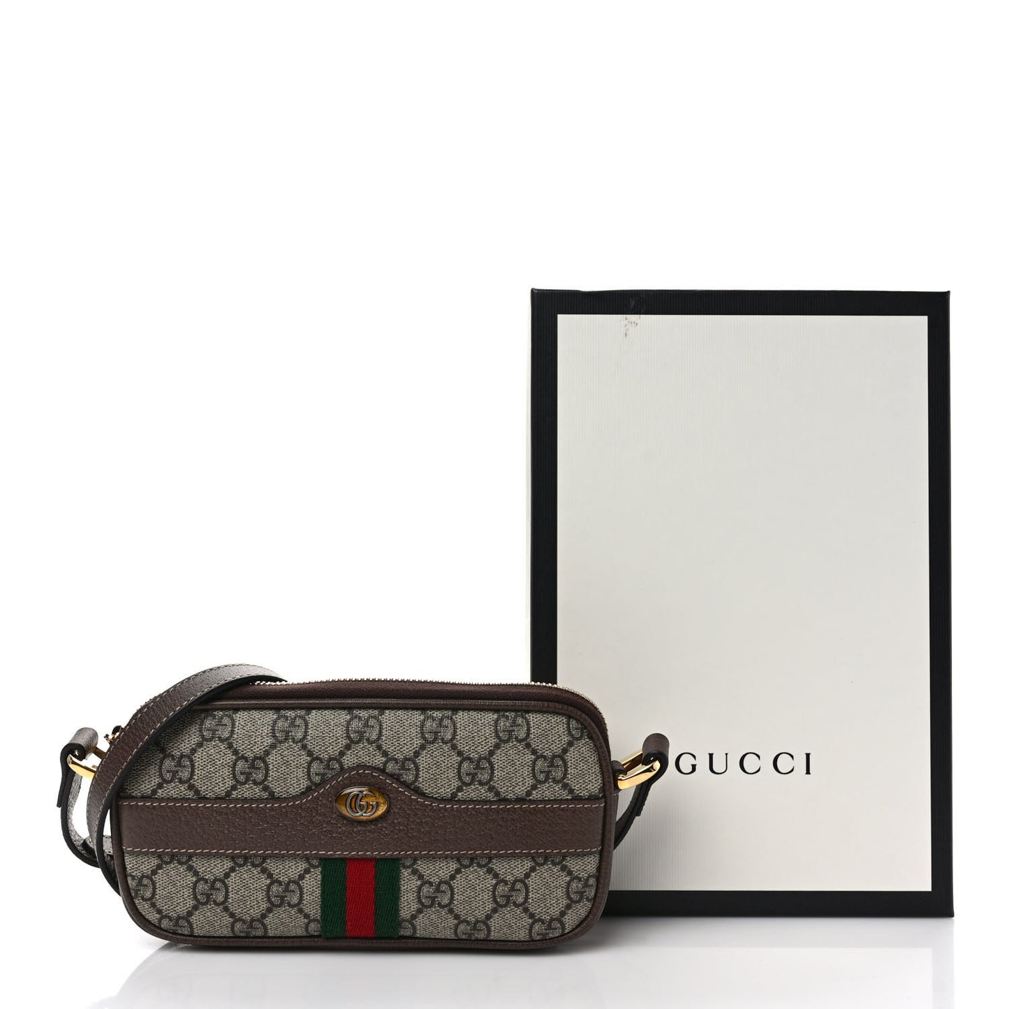 GG Supreme Monogram Web Mini Ophidia GG Bag Brown