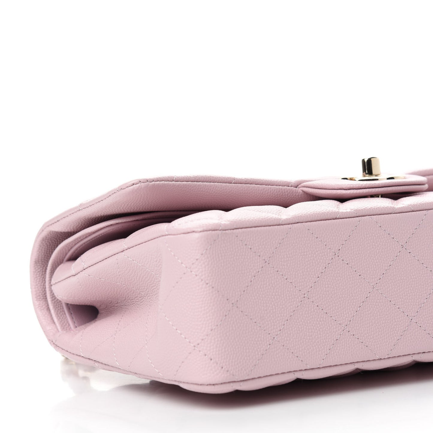 Caviar Quilted Medium Double Flap Light Pink