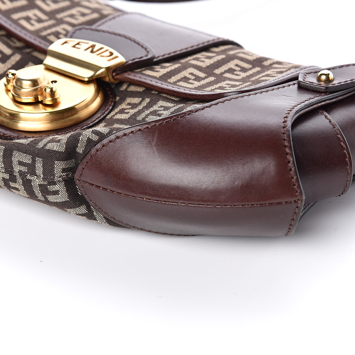 Fendi Zucchino Cuoio Ingrassato Compilation Hobo Testa di Moro Beige 9 of 10