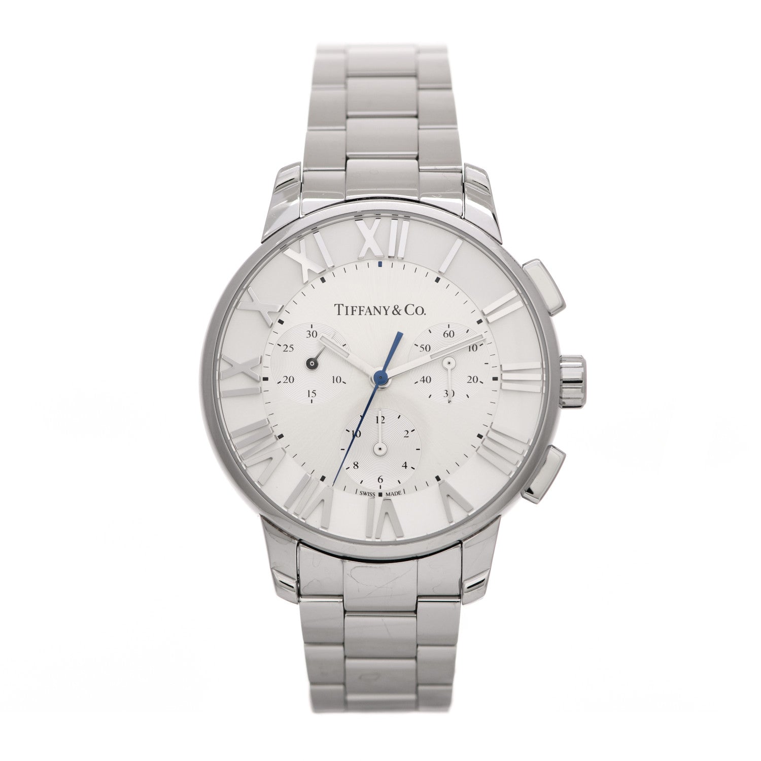 Tiffany Stainless Steel 36mm Atlas Dome Chronograph Quartz Watch 1 of 5