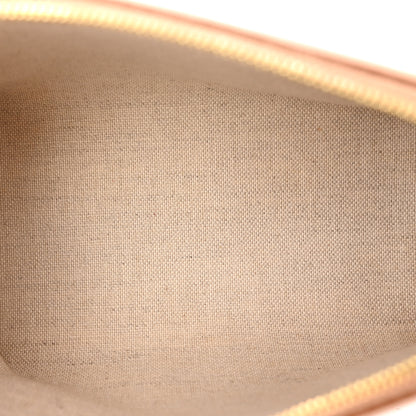 Celine Canvas Calfskin Triomphe Embroidered Clutch On Chain Navy Blue 5 of 11